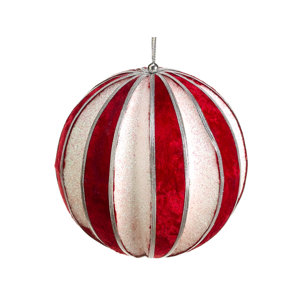 Peppermint Twist Red and Glitter Christmas Ball Ornament 5