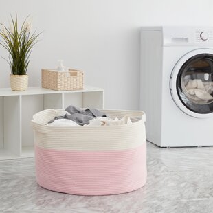 1pc Foldable Portable Washing Laundry Basket Hamper Cotton Linen Clothes Storage 