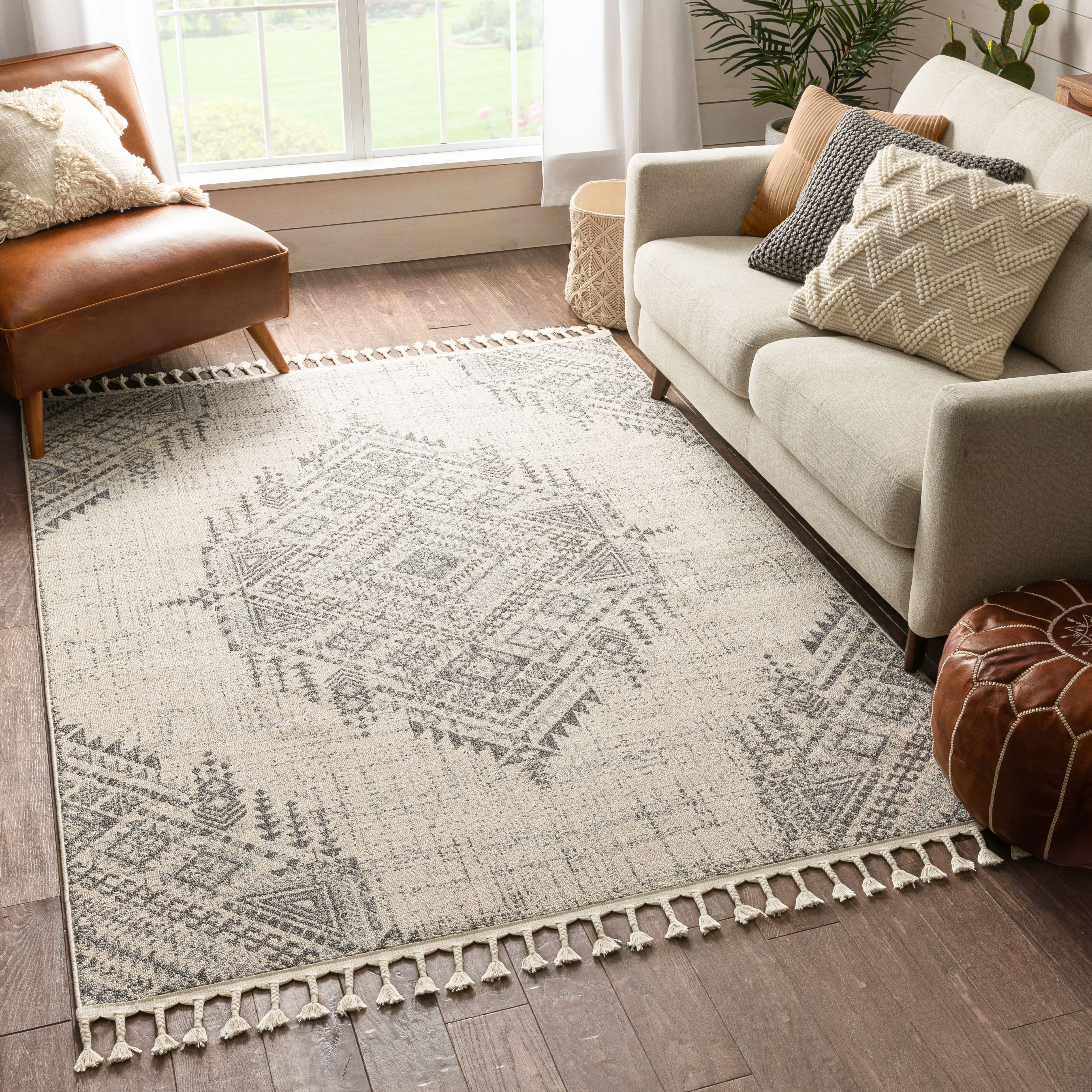 Well Woven Loop-De-Loop Looped/Hooked Performance Beige Rug | Wayfair