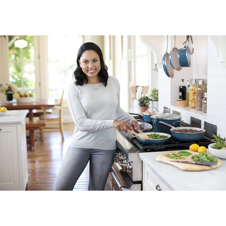 Fry Pan with Lid Ayesha Curry Home Collection Nonstick Saute Pan Brown 3 Quart Frying Pan