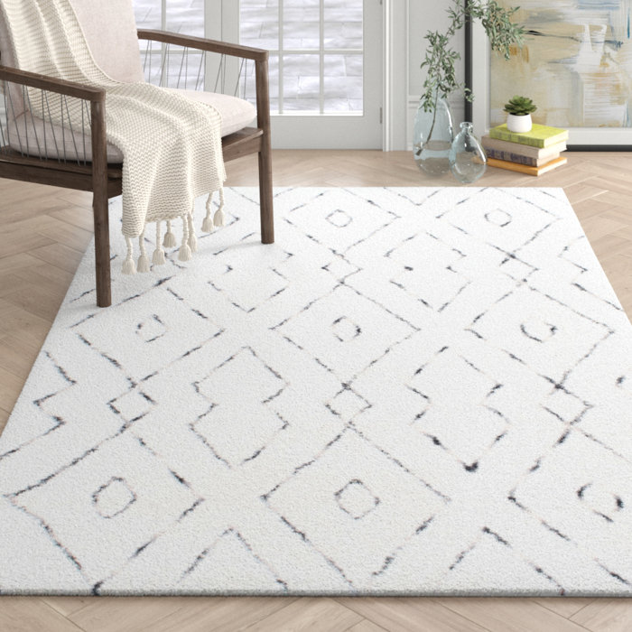 Peraza Hand Tufted White Area Rug Peraza Hand Tufted White Area Rug