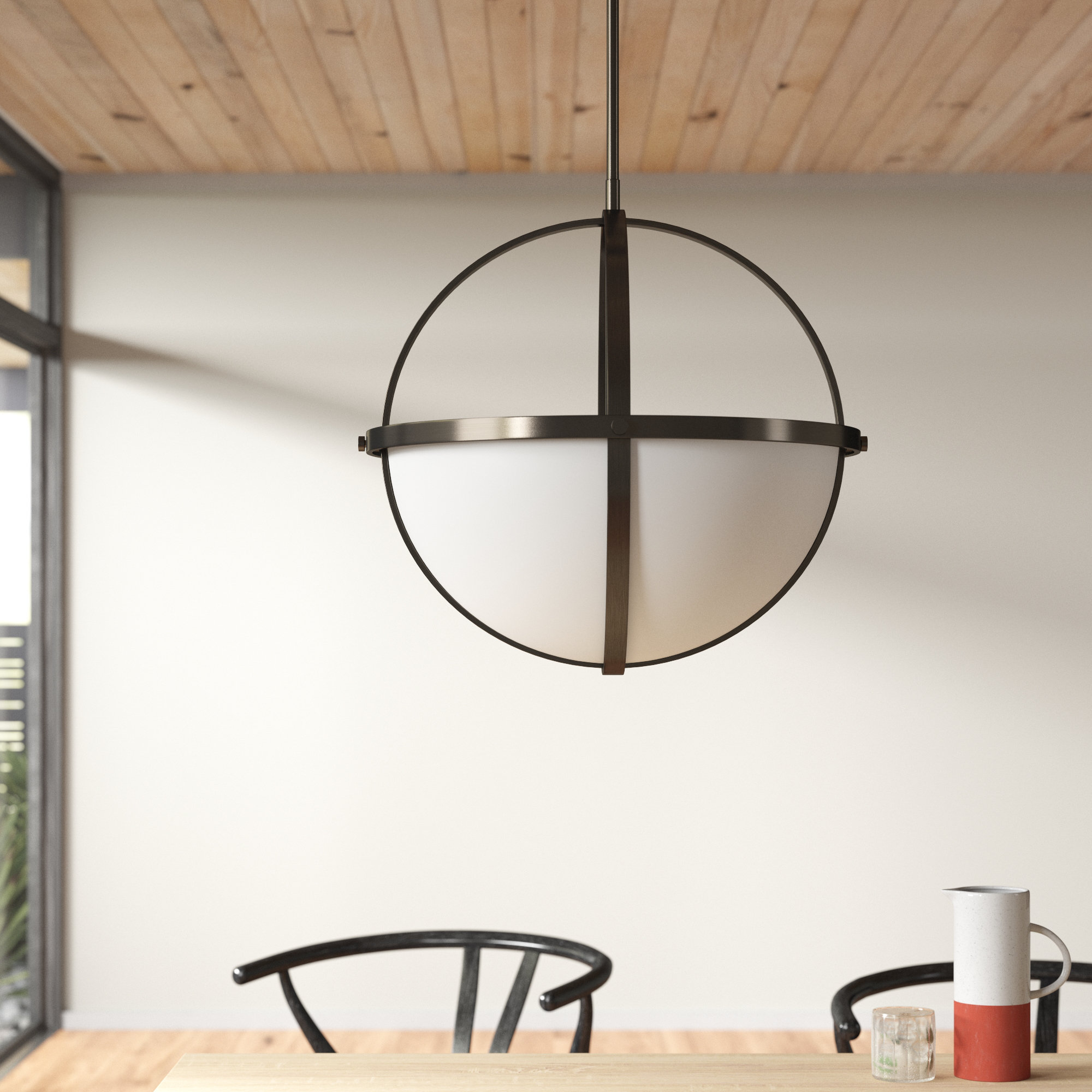 Allmodern Raine 3 Light Shaded Globe Chandelier Wayfair
