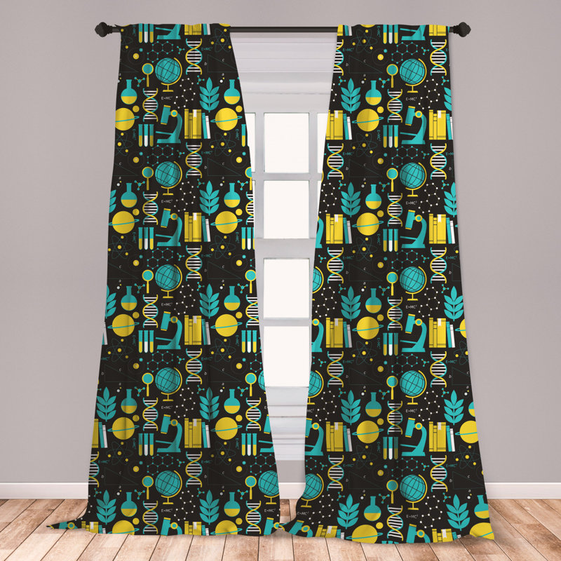 East Urban Home Ambesonne Education Curtains Science Class Themed