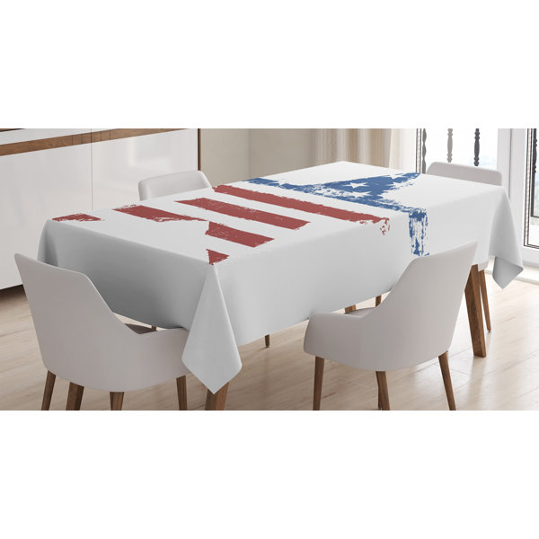 East Urban Home Ambesonne Grunge Tablecloth American Flag Print