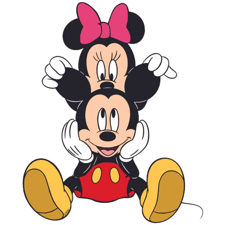 Gunst negeren Negende Design With Vinyl Playful Minnie Mickey Mouse Cartoon Decors Wall Decal |  Wayfair