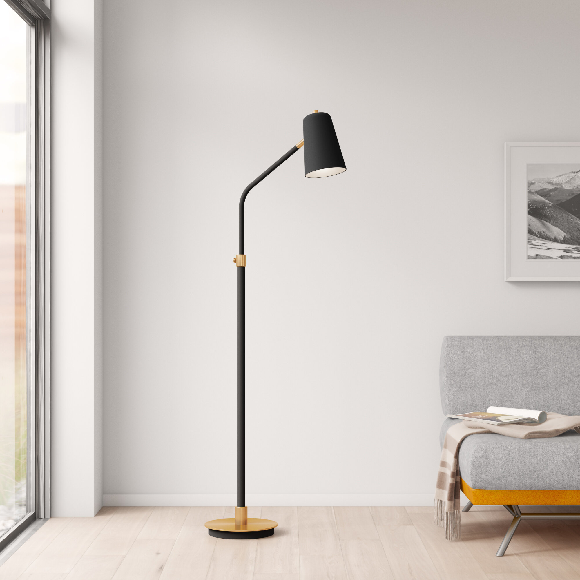 Led Floor Lamp,Modern Reading Adjustable Standing Height 4 Colors and Stepless Brightness Work Lamp for Living Room Bedroom Reading 