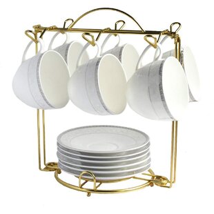 Brass Plated Cup & Saucer Display Stand 