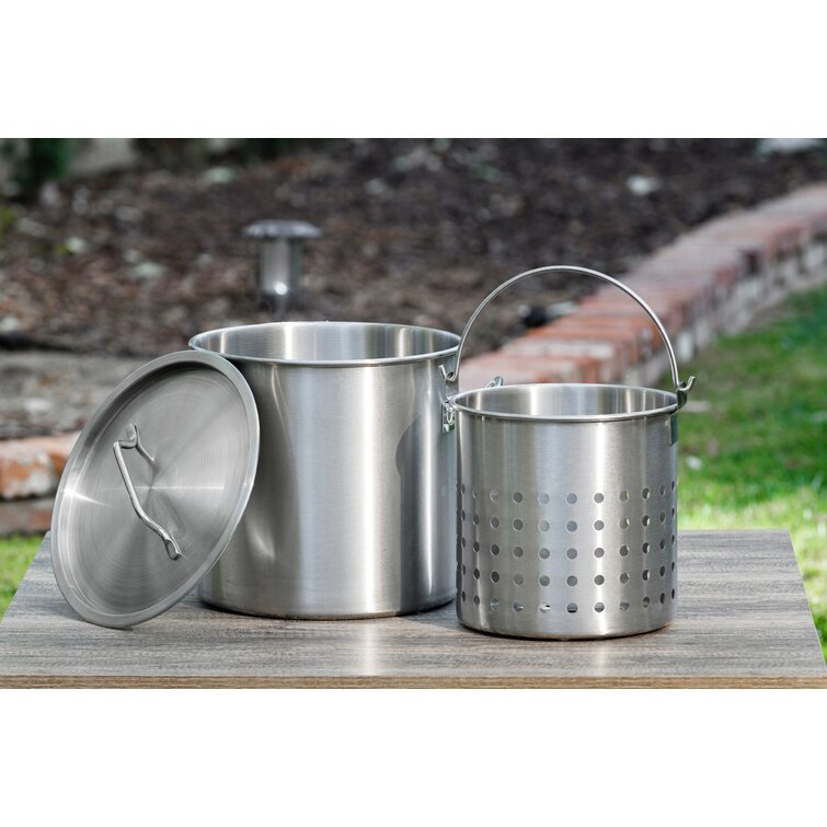 NEW 30 QT Quart Polished Stainless Steel Stock Pot Brewing Kettle Large w/ Lid