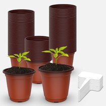 50pc/Set Plant Nursery Pot Seedling Raising Bag Plant Holder Garden Supply 8*10 