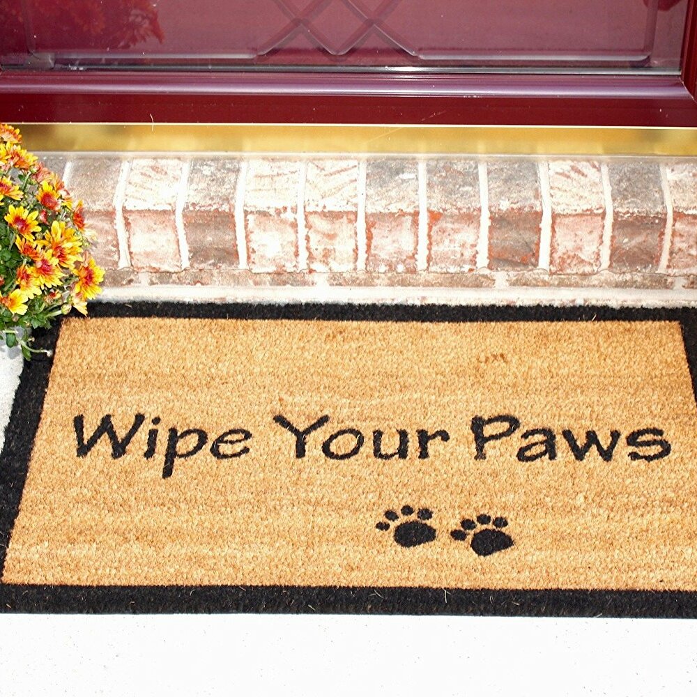 Other Dog Collectibles Collectibles Welcome Mat Wipe Your Paws Dog Bone Coir Doormat 18 X 30 Door Mats