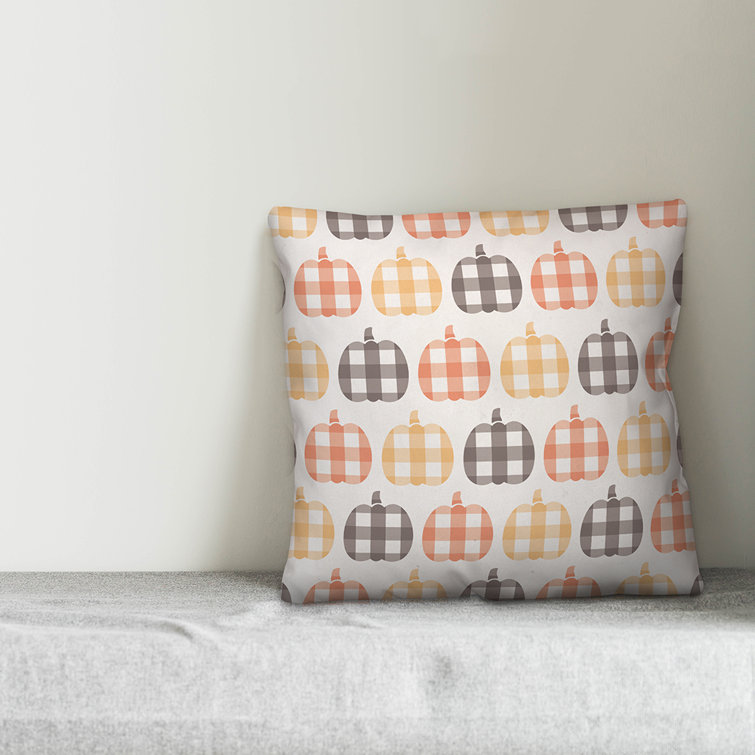 plaid pumpkin pillow