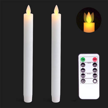 2*Flameless Flickering Moving Flame Led Taper Candles For Xmas Home Wedding Gift 
