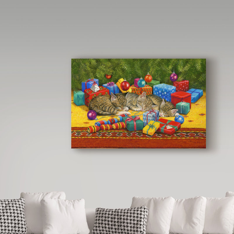 Trademark Art Under The Christmas Tree Acrylic Painting Print On Wrapped Canvas