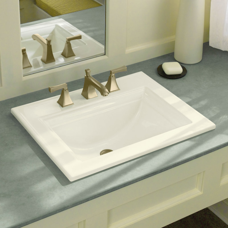 Memoirs Ceramic Rectangular Drop In Bathroom Sink With Overflow