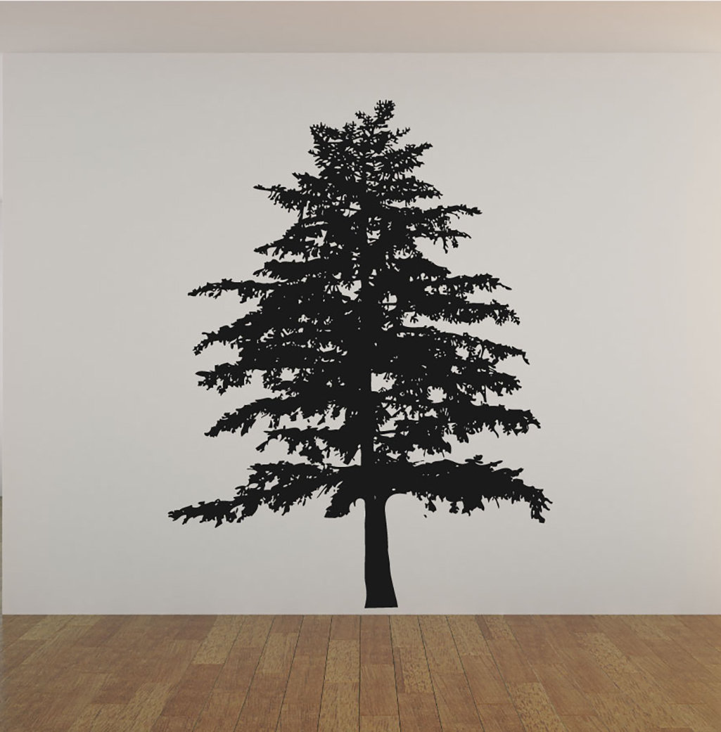 Loon Peak® Tree Silhouette Vinyl Wall Words Decal Sticker Home Decor