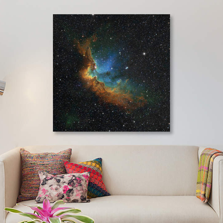 East Urban Home The Wizard Nebula Ngc 7380 In Hubble Palette Colors By Rolf Geissinger Graphic Art Print On Wrapped Canvas Wayfair