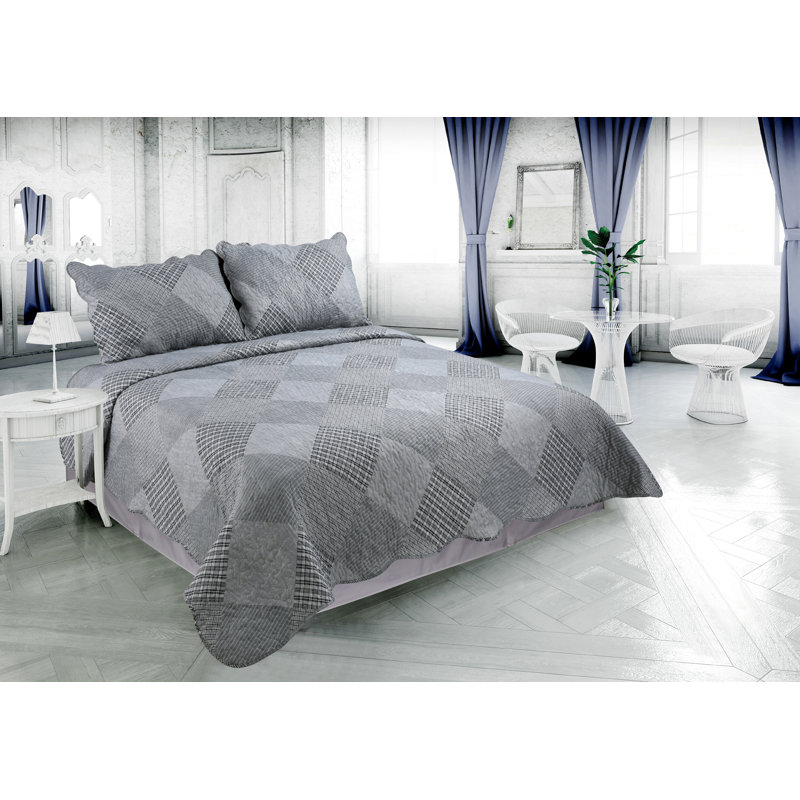 Wrought Studio Bruster Rich Printed Luxury Reversible Quilt Set Reviews Wayfair