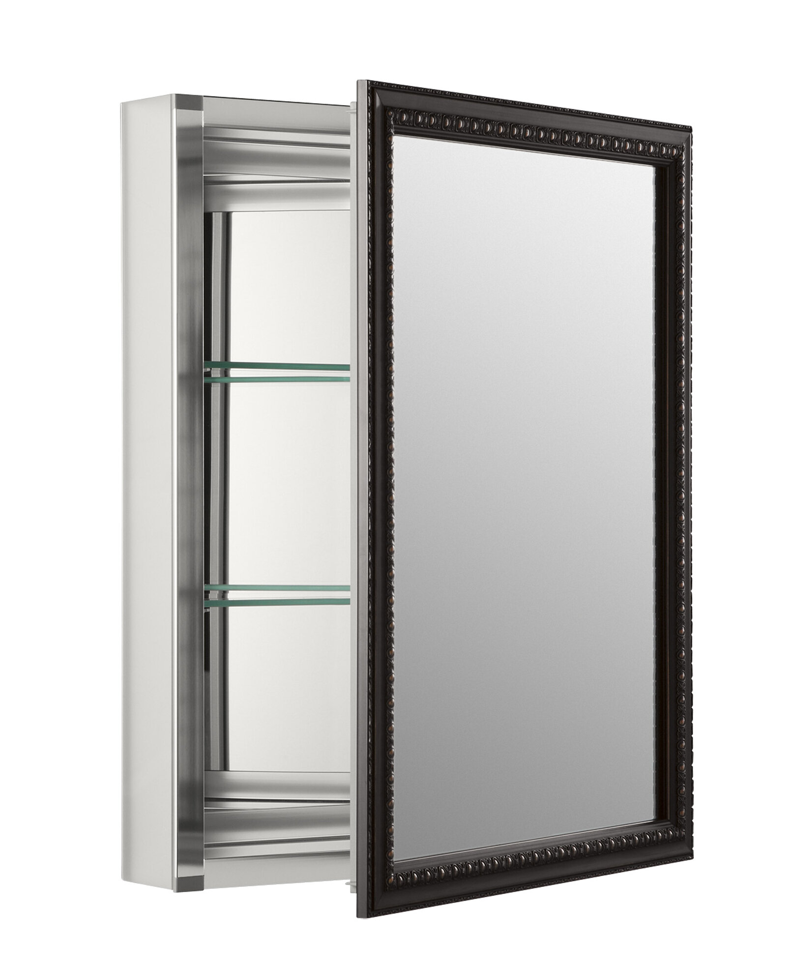 K 2967 Br1 Kohler Recessed Or Surface Mount Framed 1 Door Medicine Cabinet With 2 Adjustable Shelves Reviews Wayfair