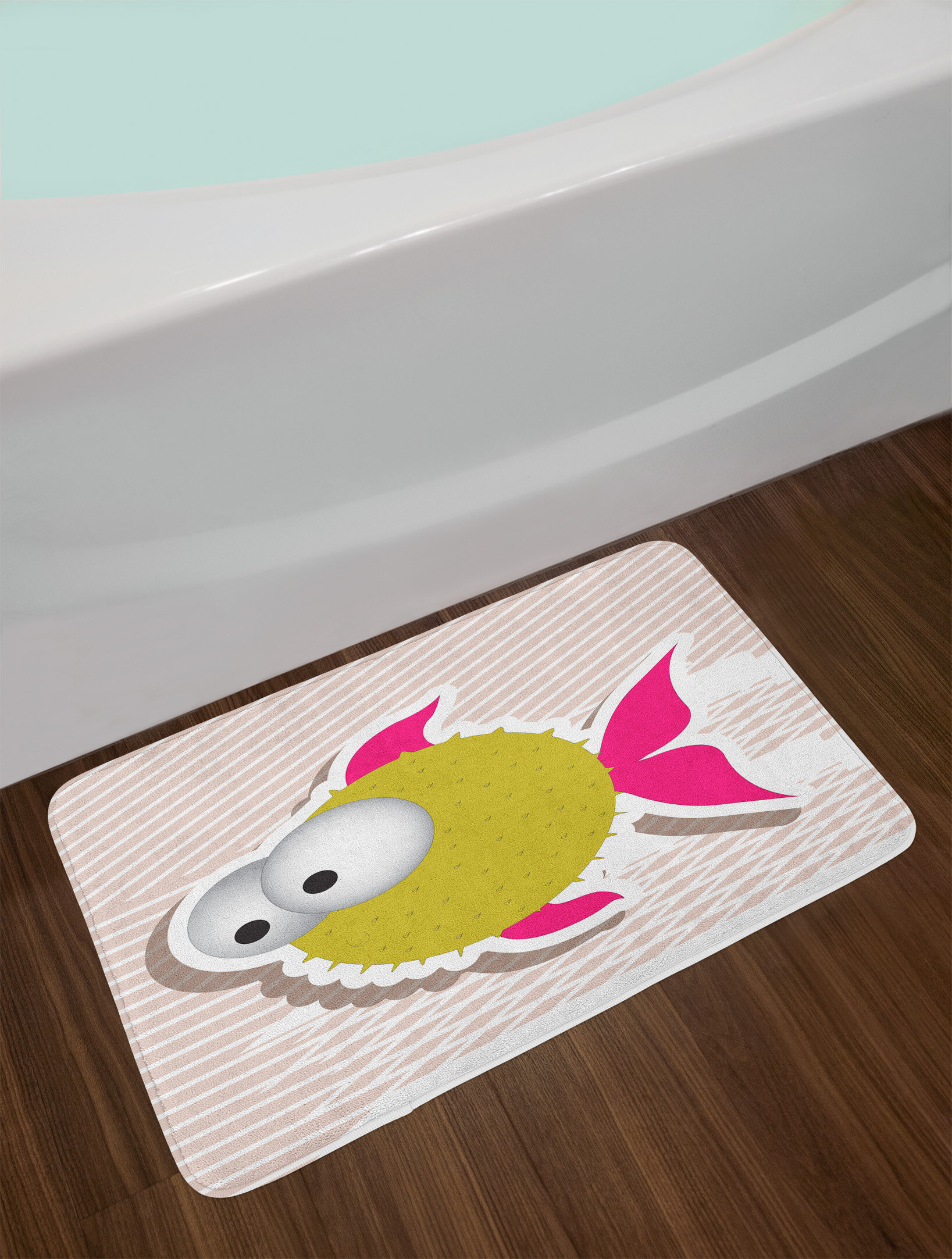 East Urban Home Ambesonne Fish Bath Mat By Comical Illustration