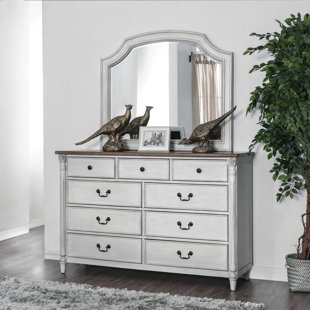Jean 9 Drawer Double Dresser with Mirror by Rosecliff Heights