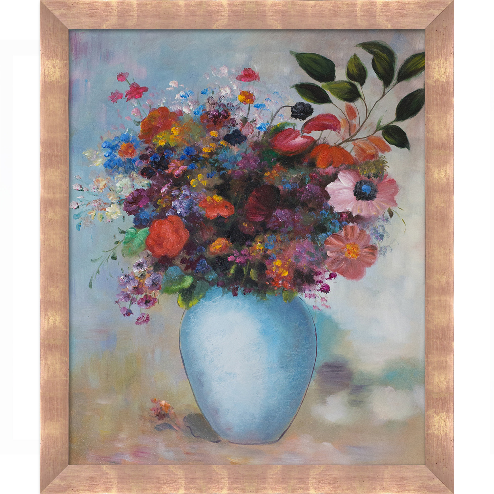 Overstock Art Flowers In A Turquoise Vase, 1912 by Odilon Redon