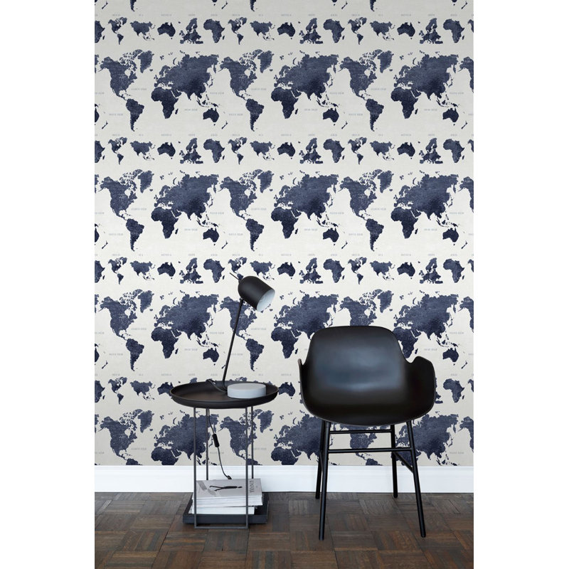 Williston Forge Milton World Map 33 L X 20 5 W Wallpaper Roll Wayfair The most common world map wallpaper material is paper. wayfair com