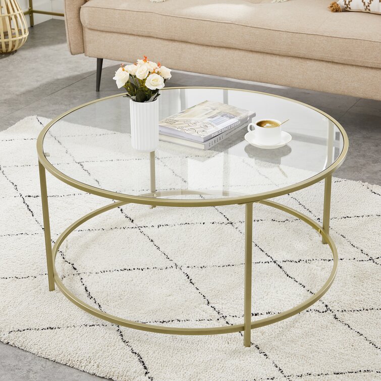 round glass coffee table wayfair