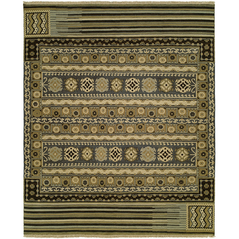 Loon Peak Joe Southwestern Wool Olive Area Rug Wayfair