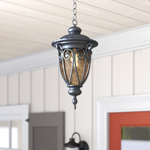 Grandstaff 1-Light Outdoor Hanging Lantern Fleur De Lis Living Fashion and beautiful backpack