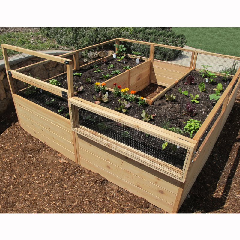 Outdoor Living Today 8 ft x 8 ft Western Red Cedar Raised Garden Bed