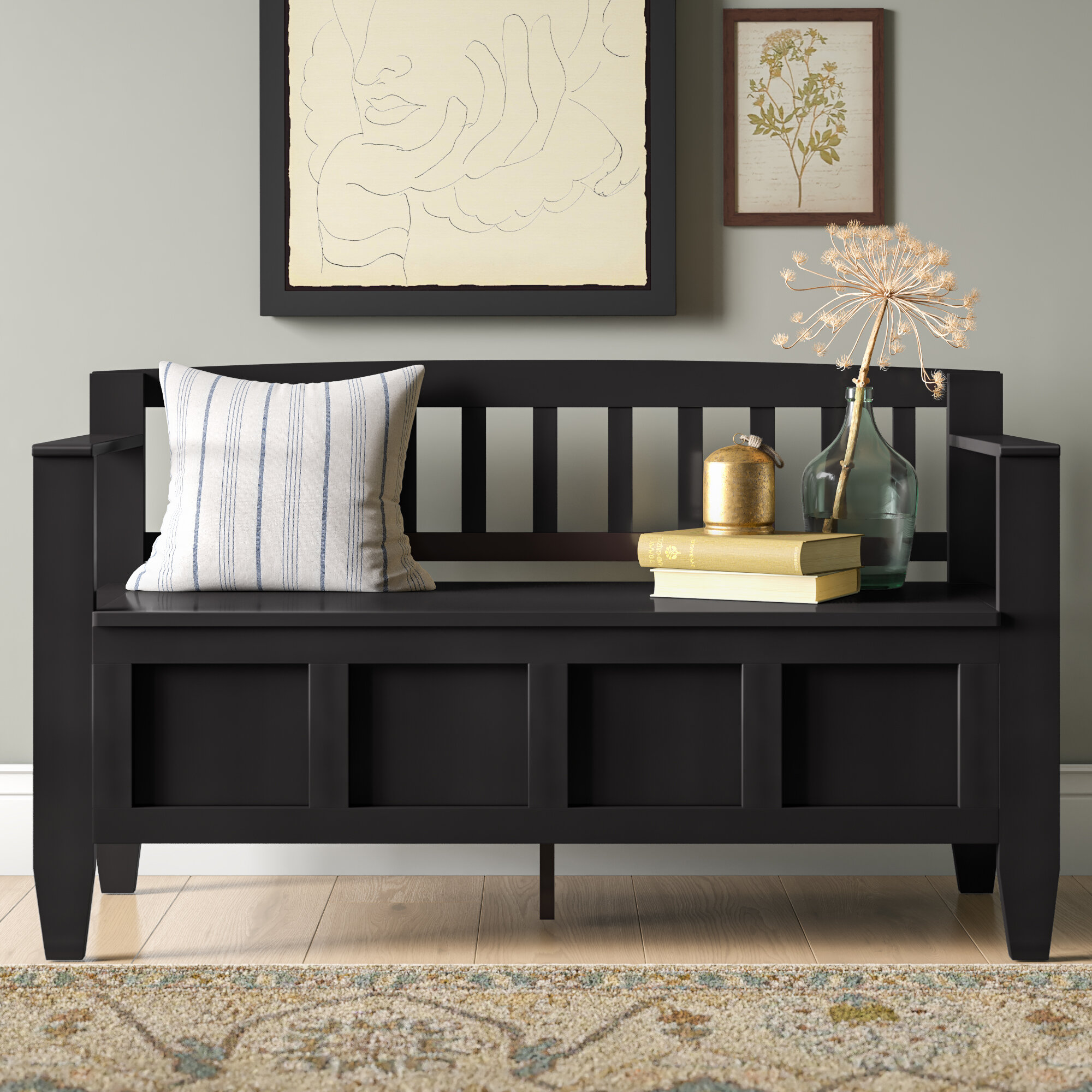 Jocelynn Wood Storage Bench Reviews Birch Lane