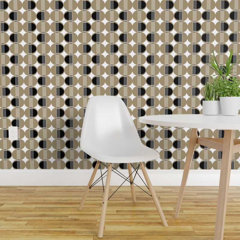 Brayden Studio Galvin Dot And Stripe Peel And Stick Wallpaper Roll