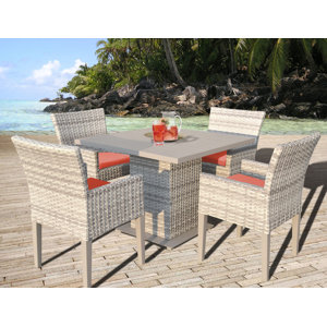 Ansonia 5 Piece Outdoor Dining Set with Cushion