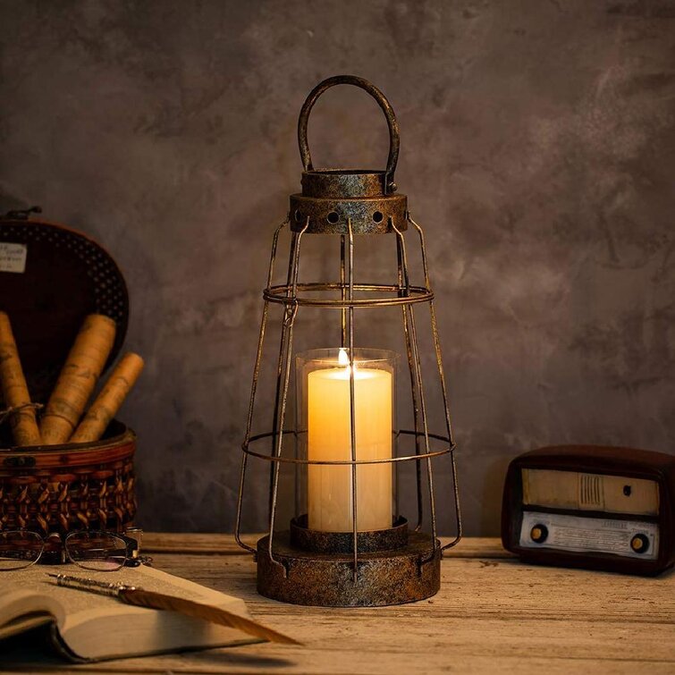 Rope Handle Textures Glass Wedding Rustic Large Hurricane lantern candle holder