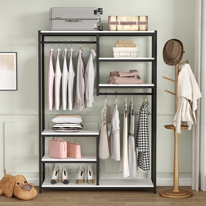Rebrilliant Lovern 47 24 W Free Standing Clothes Garment Racks Wayfair