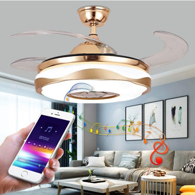 Ediany 36" Bluetooth Ceiling Fan with Dimmable LED Lights and Music Player