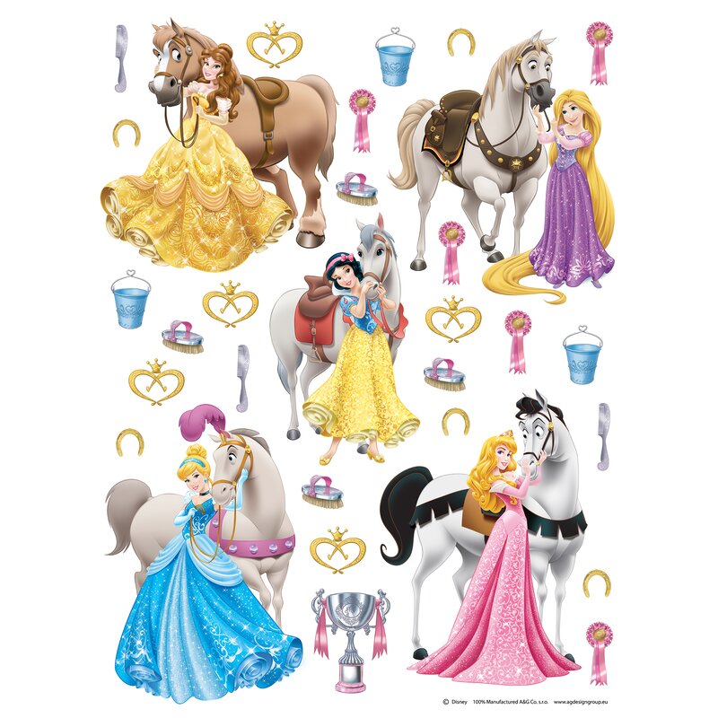 Disney Princess Wandtattoo Prinzessin mit Pferden | Wayfair.de