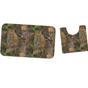 Fall Transition Camo Mat and Toilet Mat Set