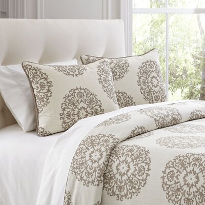 Three Posts Gossman Beige Duvet Cover Set Size King