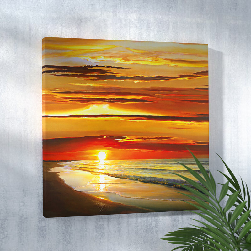 Beachcrest Home Sunset On The Water Oil Painting Print On