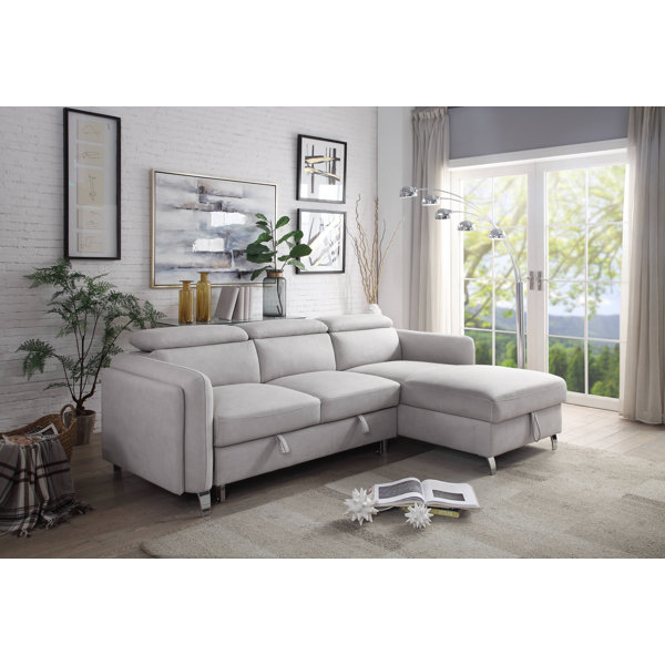 Orren Ellis Concorde 100 Wide Genuine Leather Right Hand Facing Sleeper Sofa Chaise Wayfair