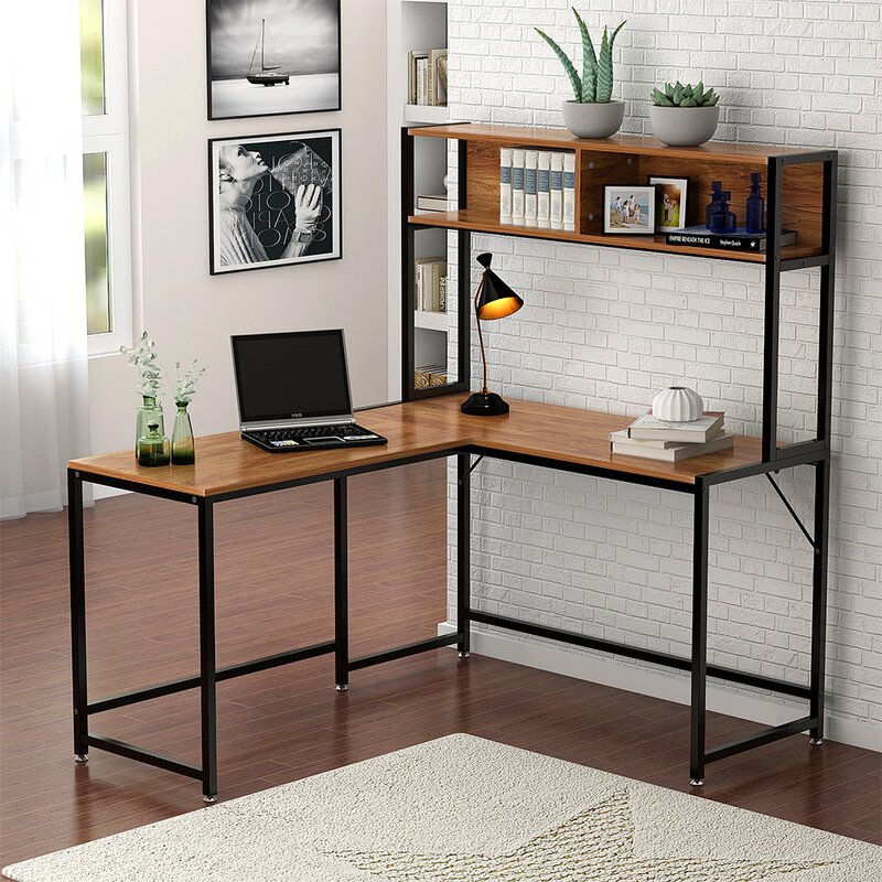large black l shaped desk