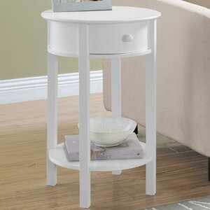 Wood End Table With Storage
