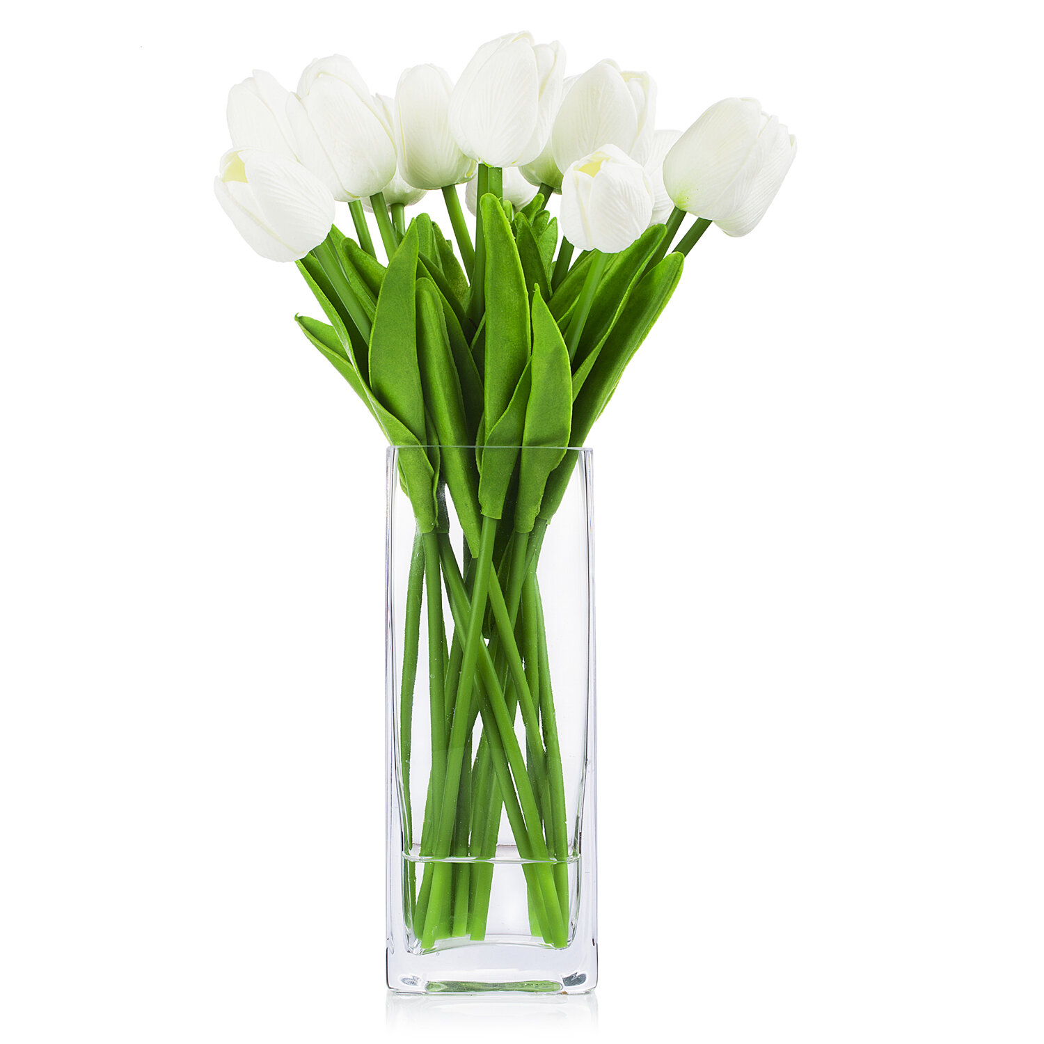 Primrue Artificial Real Touch Tulips Floral Arrangement In Vase 