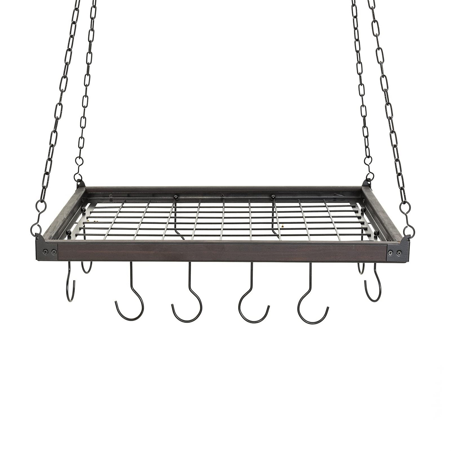 Prep & Savour Shelf Grid Ceiling Mounted Hanging Pot Rack Wayfair