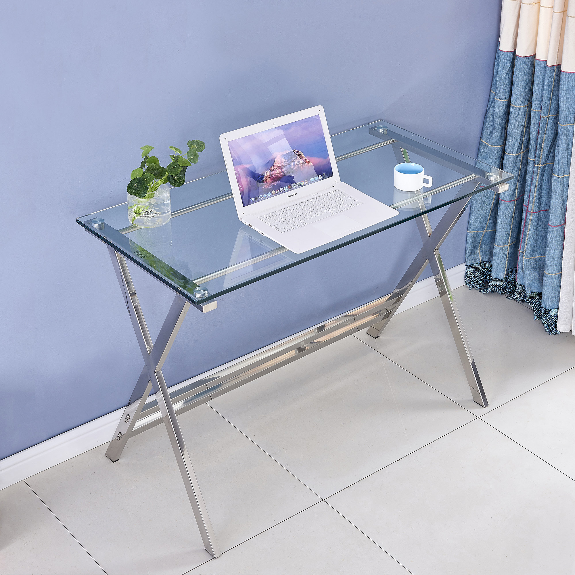 Latitude Run® Nicholaos Glass Desk & Reviews Wayfair