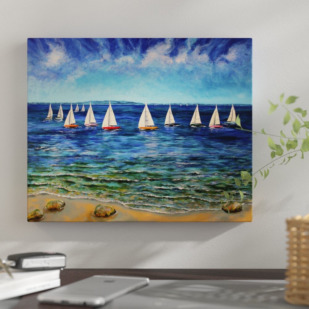 East Urban Home Sails Near And Far Graphic Art Print On Canvas Wayfair Ca