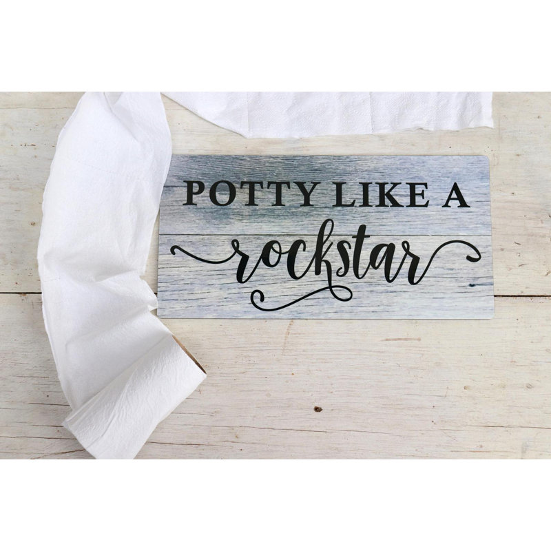 August Grove Funny Bathroom Wood Sign Wall Decor Wayfair