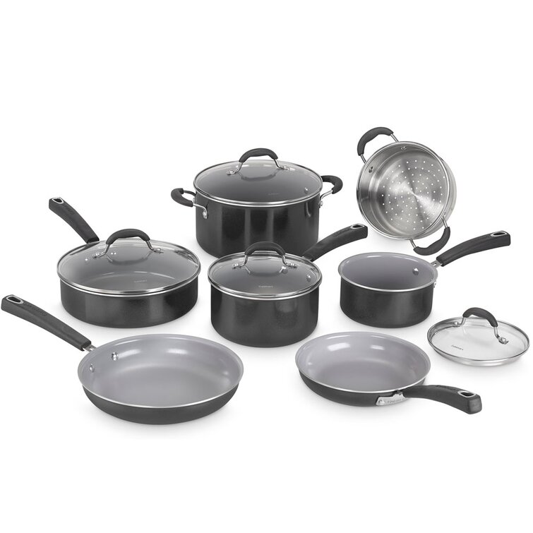 PRIME 12Pcs Stainless Steel Cookware SetSaucepan PansPots With Glass Lid