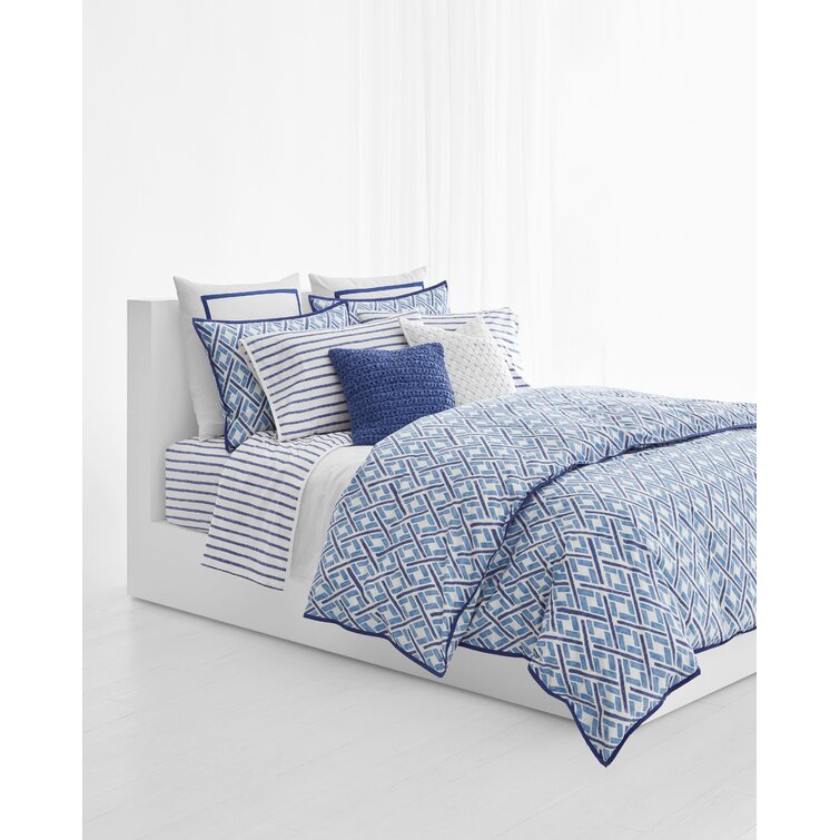 ralph lauren blue white comforter